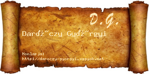Daróczy Györgyi névjegykártya